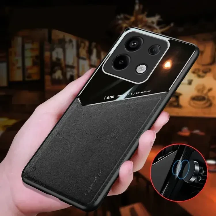 Бізнес чохол бампер GENEROUS для Xiaomi Poco M6 Pro зі скла і штучної шкіри