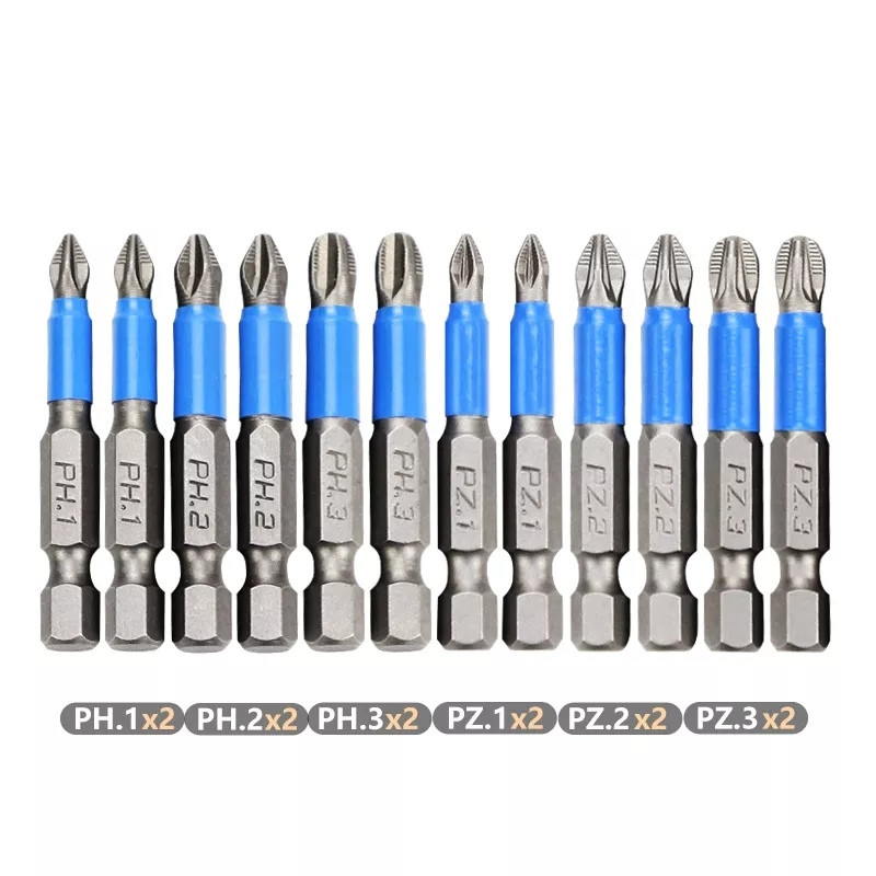 Набір біт 12 шт. PH1 / PH2 / PH3 / PZ1 / PZ2 / PZ3, фото 1
