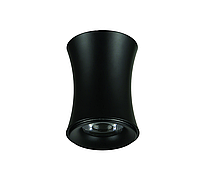 Черный круглый точковой накладной светильник 75x100