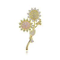 Брошка BROCHE Два Соняшники золотиста BRBF111874 UL, код: 7280528