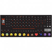 Наклейка на клавиатуру SampleZone непрозрачная чорная, бело-оранжевый (SZ-BK-RS) sl