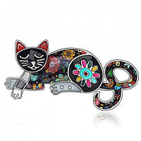 Брошь BROCHE Кошка чёрная BRSF111477 UL, код: 7734859