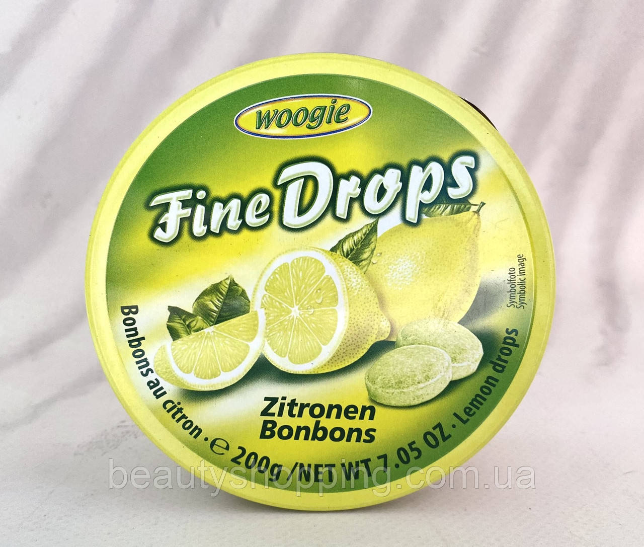 Zitronen Bonbons Fine Drops Льодяники зі смаком лимона Woogie 200 гр Австрія