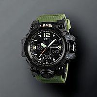 Годинник наручний чоловічий SKMEI 1155BAG, годинник тактичний протиударний. Колір: зелений