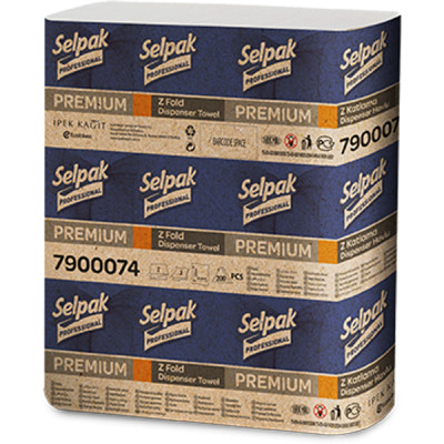 Бумажные полотенца Selpak Professional Premium Z-сложение 2 слоя 200 листов (8690530786875) sl - фото 1 - id-p2175893898
