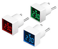 Вольтметр цифровой AC 50-500V светодиодный квадратный, красный, зеленый и синий