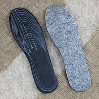 Зимние теплые стельки для обуви Войлочные двухслойные 26-45 р. (29 см) обрезные
