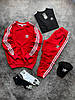 Весняний спортивний комплект Adidas Red світшот штани штани футболка блайзер шкарпетки Адидас червоний двухнить лампаси унісекс, фото 7