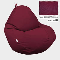 Бескаркасное кресло мешок груша Овал Coolki XXXL 100x140 Бордовый (Оксфорд 600D PU) ET, код: 6719332