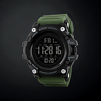 Годинник наручний чоловічий SKMEI 1384AG ARMY GREEN, годинник тактичний протиударний. Колір: зелений