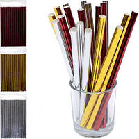 От 4 шт. Набір паперових трубочок D0,1см L19,5см, кольорових із блиском 101 купить оптом