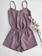 Женская пижама майка и шорты женская пижама. Летний комплект для сна. Женская пижама из муслина