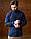 Стильна чоловіча вишита сорочка на темно-синьому льоні., фото 2
