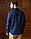 Стильна чоловіча вишита сорочка на темно-синьому льоні., фото 3