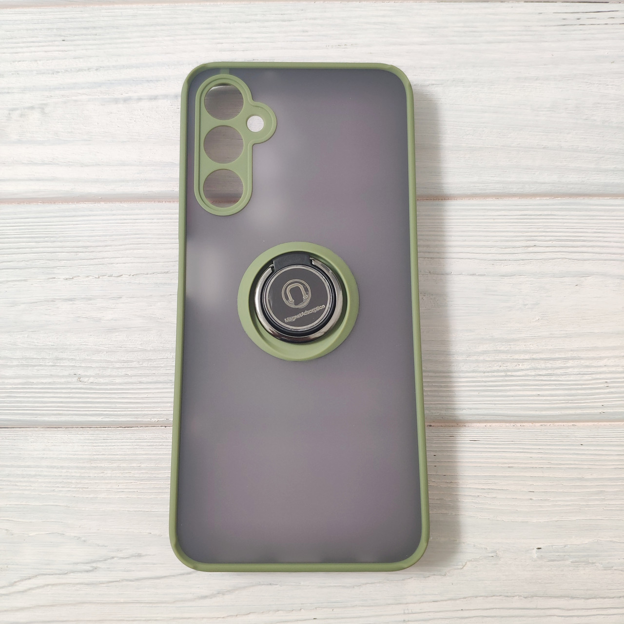 Чохол Armor Ring для Samsung Galaxy A05S/A057 протиударний з кільцем Оливковий