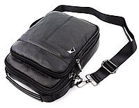 Кожаная сумка мужская с ручкой для носки в руке JZ AN-P533 18x23x7-8 Черный UL, код: 8058118