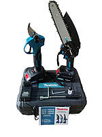 Набір макіта 2в1, пила Makita DUC150HN 24В Шина 15см + секатор Makita DUP365 24В