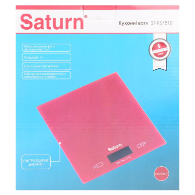 Весы кухонные Saturn ST-KS7810 Red sl - фото 4 - id-p2175985545