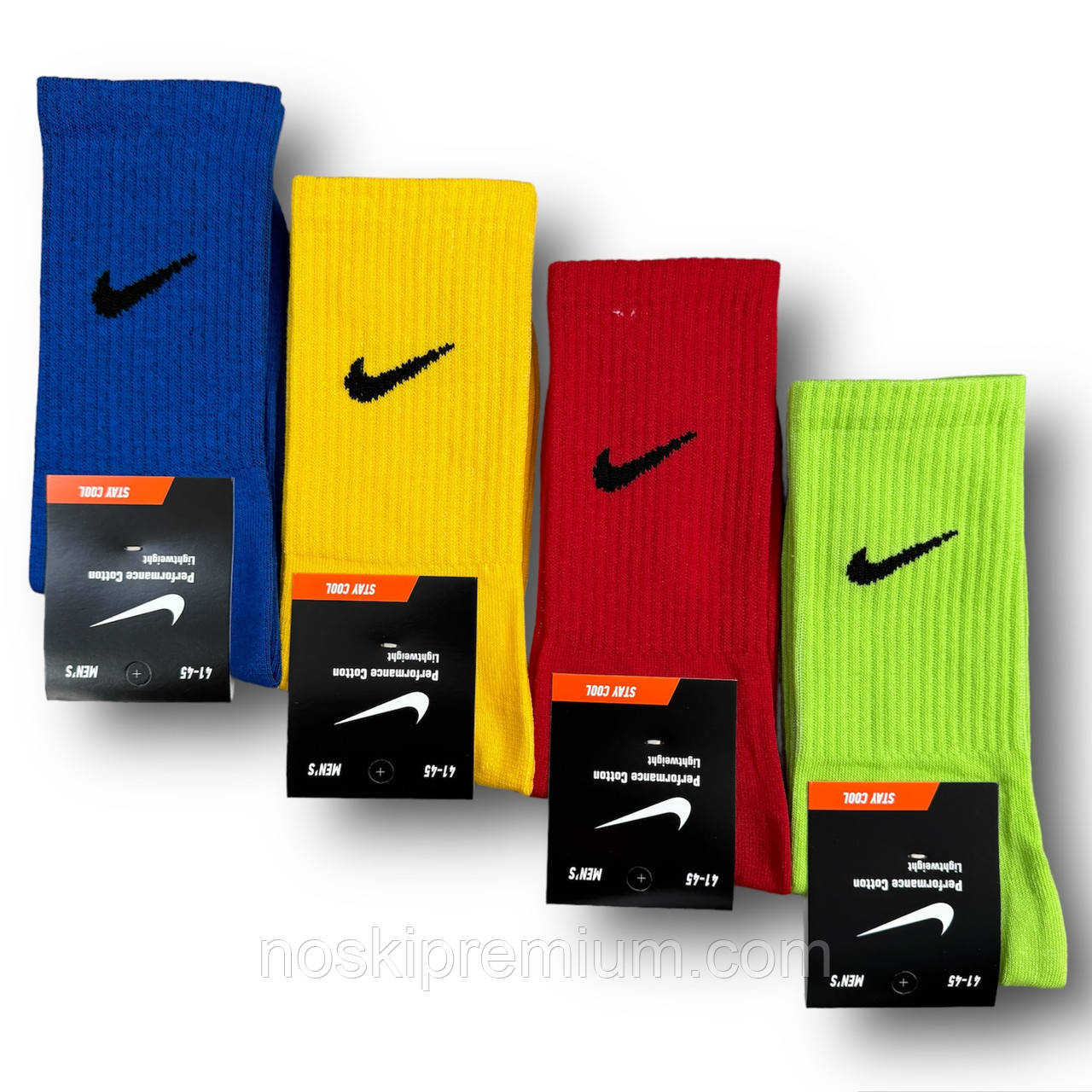 Шкарпетки чоловічі демісезонні спортивні бавовна Nike Performance, Туреччина, високі, асорті, 05077