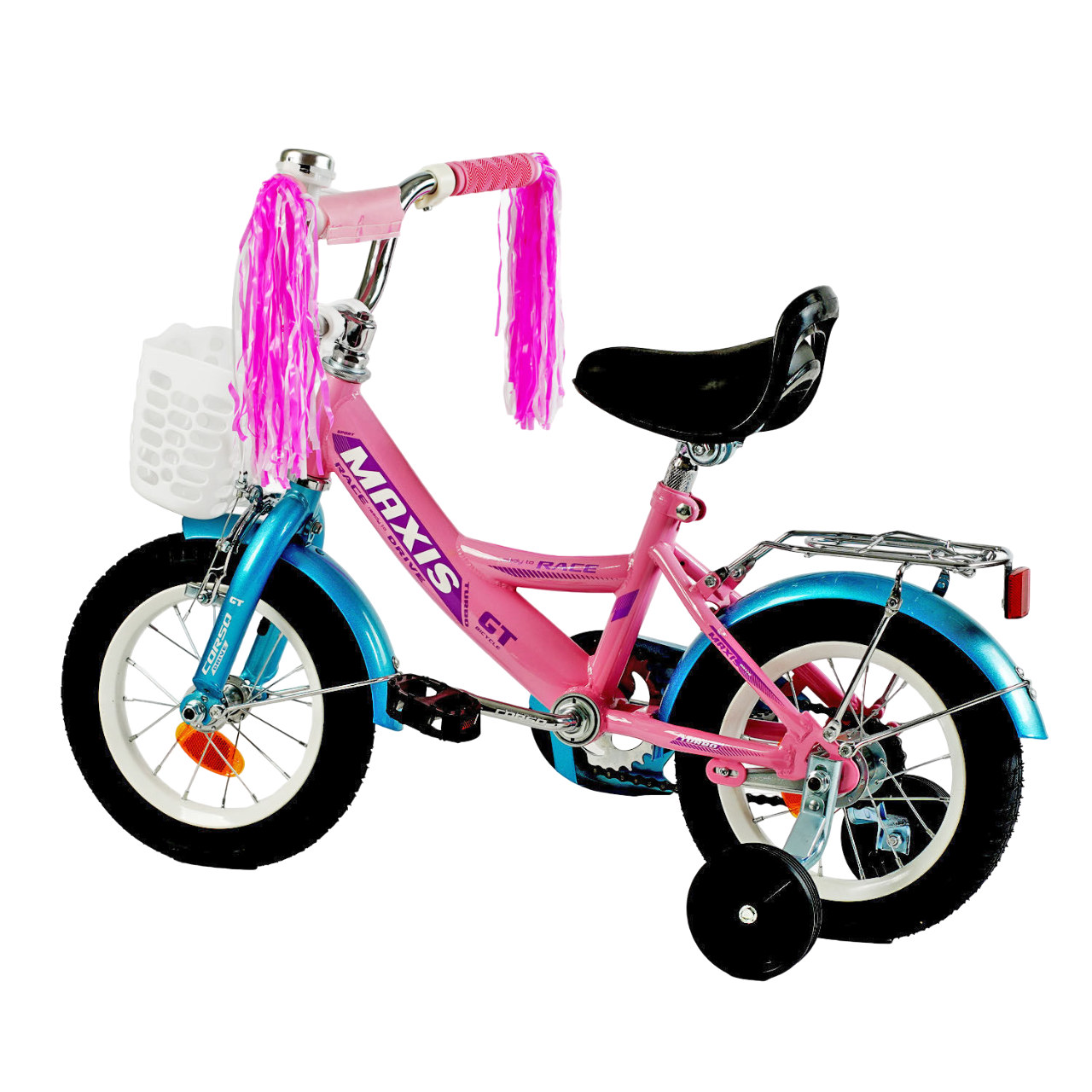Велосипед двохколісний рожевий  для дівчинки 12 дюймів Corso Maxis від 3-4 років легкий
