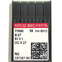 Иглы швейные для промышленных оверлоков Groz-Beckert DCx27, RG, №80 (6772)