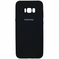 Чехол для Samsung Galaxy S8 Silicone Case (чёрный цвет) с микрофиброй