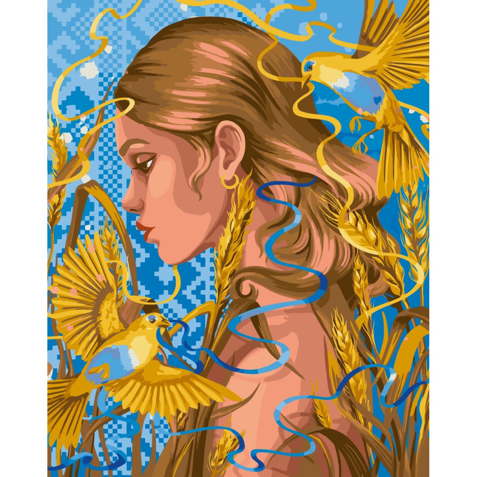 Картина за номерами Український сюжет. Дівчина з птахами 40*50 см Art Craft 10018-AC
