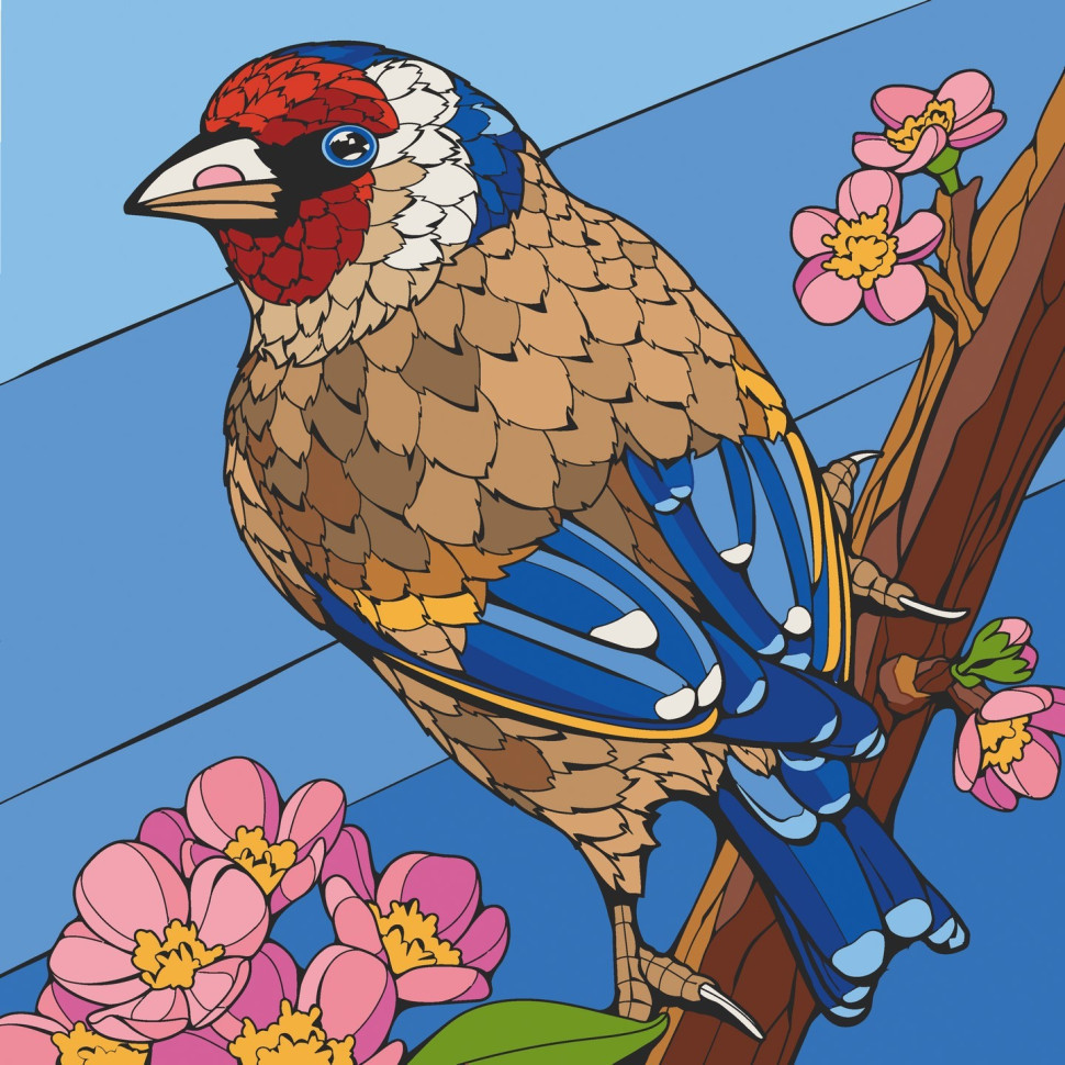 Картина за номерами Пташка щиглик 30*30 см Art Craft 11532-AC, фото 1