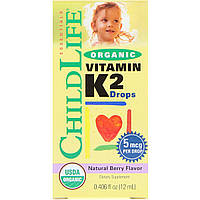 Органический витамин K2 ChildLife в каплях ягодный вкус 12 мл (CDL14500) NX, код: 1724840