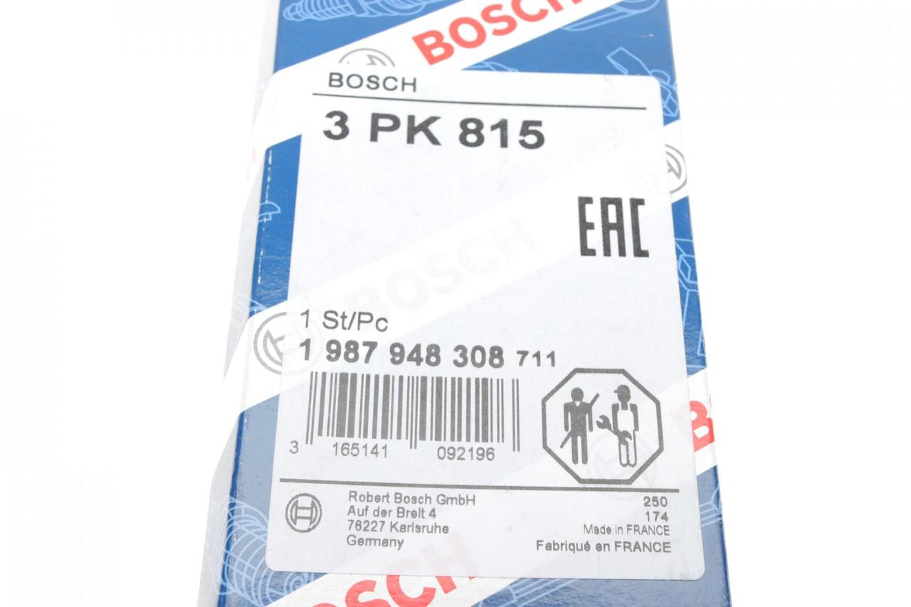 Ремінь приводу агрегатів RENAULT CLIO 1.4 90-98, FORD SIERRA 1.8TD 88-93, SUBARU JUSTY 1.3GX 95-03 (3PK815) BOSCH, фото 1