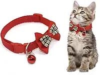 Ошейник для собак и котов с бантиком и колокольчиком (19-32 cm) Red (красный)