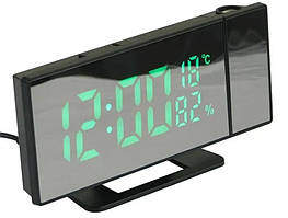 Годинник настільний VST 896S-4 9091 із зеленим підсвічуванням, чорний