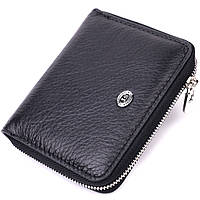 Женский кожаный кошелек на молнии с металлическим логотипом ST Leather 19483 Черный NX, код: 8388894