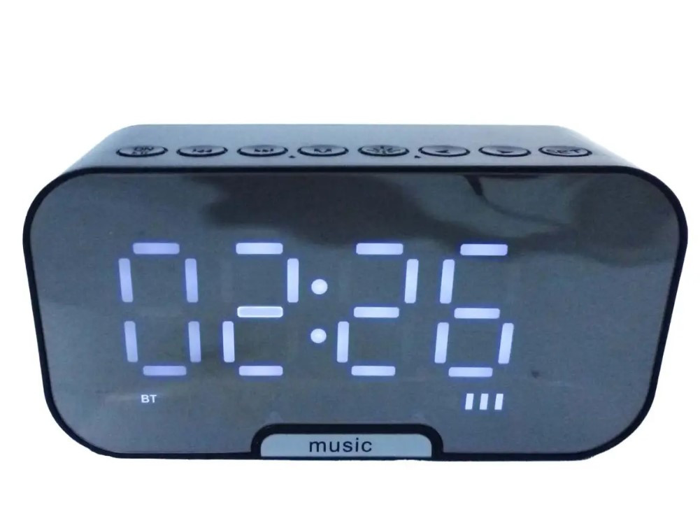 Портативна Bluetooth колонка з годинником Q5 9222, чорна, фото 1