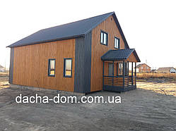 Каркасний будинок двоповерховий 8,5 * 11 з 2-ма терасами