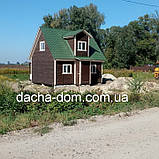 Каркасний будинок   6 * 7, з мансардою, терасою  та ганком, фото 3
