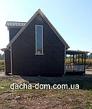 Каркасний будинок   6 * 7, з мансардою, терасою  та ганком, фото 4
