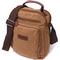 Вертикальна сумка для чоловіків із текстилю Vintage 22236 Коричневий GG, код: 8324021