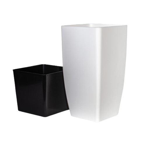Вазон Квадро 16*16*30см білий Алеана, фото 1