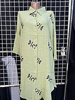 Жіноче плаття-сорочка напівбатальне льон НАДВИСЬ розмір 48-54, колір уточнюйте під час замовлення
