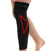 Бандаж эластичный удлинённый компрессионный на голень и колено и фиксирующим ремнем Knee compression sleeve