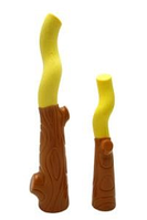 AnimAll GrizZzly 0488 Игрушка для животных Ветка двухцветная S, желтая/коричневая (22,8х5,5х4,2 см)