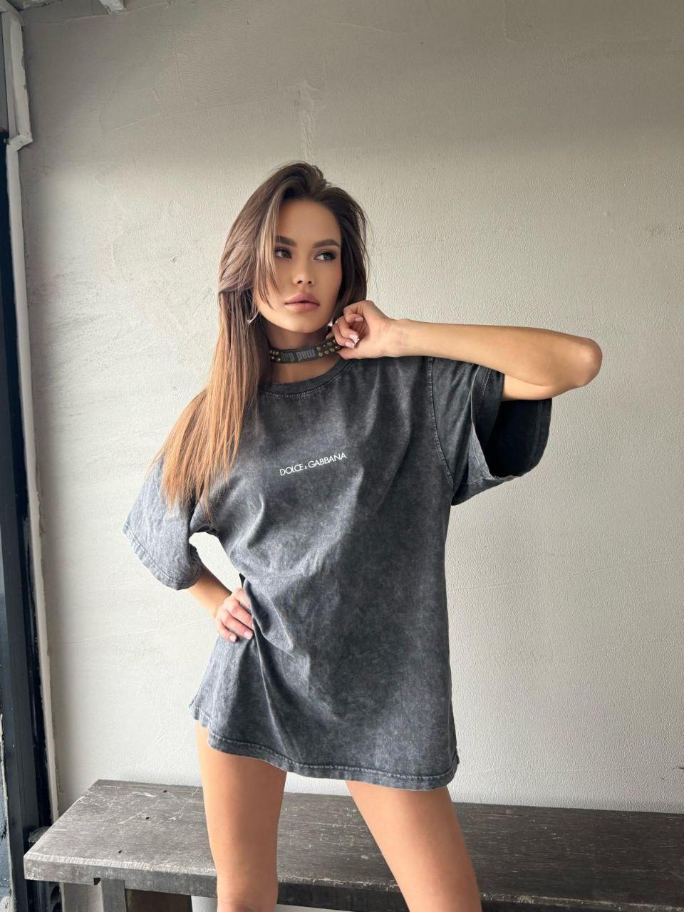 Жіноча футболка в стилі оверсайз, фото 1