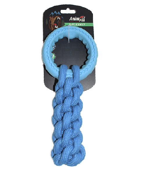 AnimAll GrizZzly 9567 Іграшка для тварин кросфіт з кільцем, blue
