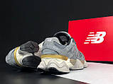 Чоловічі кросівки New Balance 9060 замшеві стильні молодіжні сірі бежеві, фото 5