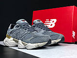 Чоловічі кросівки New Balance 9060 замшеві стильні молодіжні сірі бежеві, фото 3