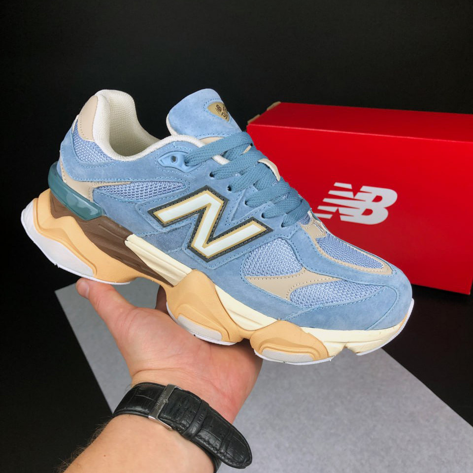 Чоловічі кросівки New Balance 9060 замшеві стильні демісезонні блакитні