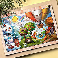 Дитячий пазл дерев`яний Пори року збери за фрагментом фон підказка 32*23*1см (ПСД241), фото 6