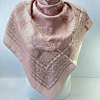 Изысканный шелковый нарядный платок с классическим узором. Натуральный женский праздничный платок