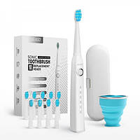 Електрична зубна щітка звукова 10 Насадок + 5 Режимів + Кейс для зберігання Seago SG958 Вз IN, код: 2619154